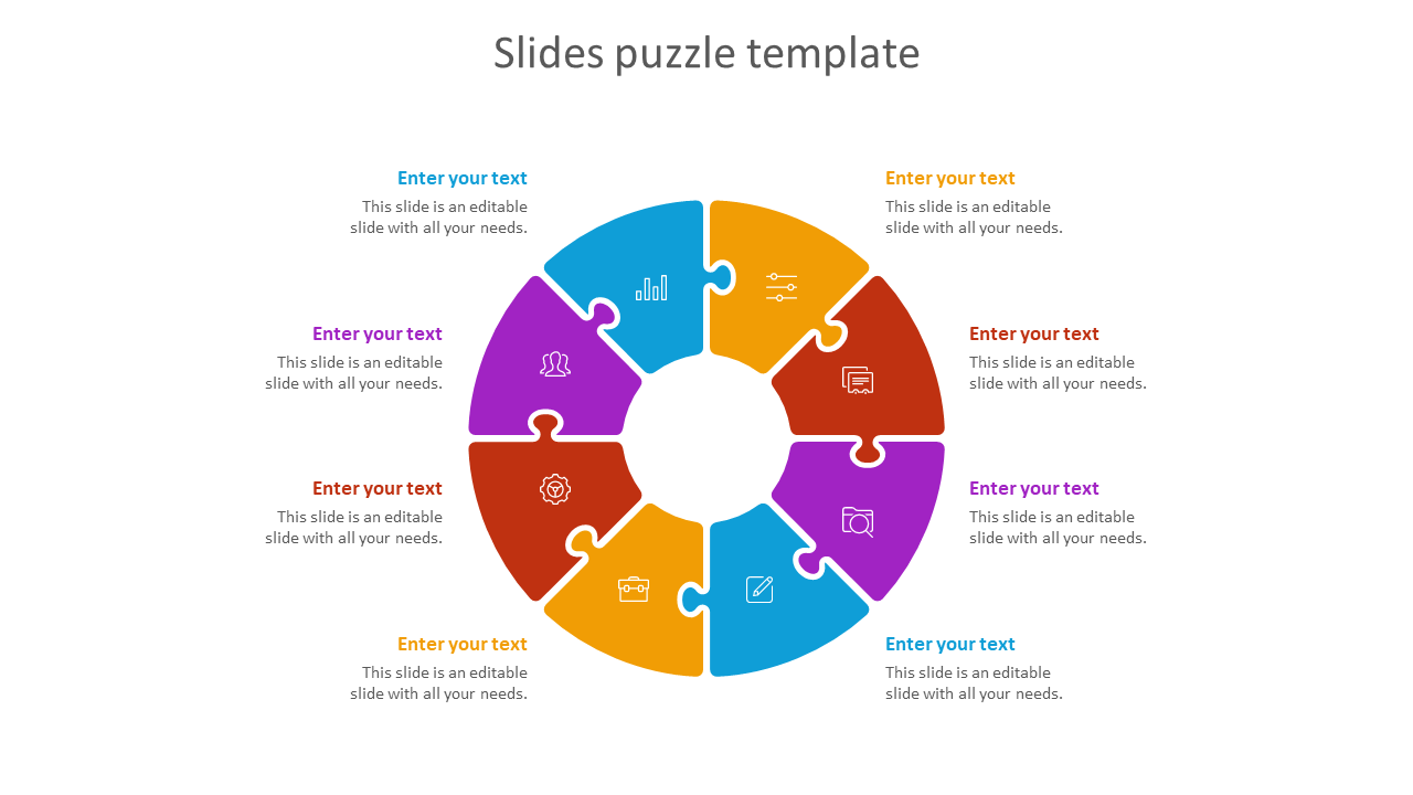 Our Predesigned Slides Puzzle Template Presentation